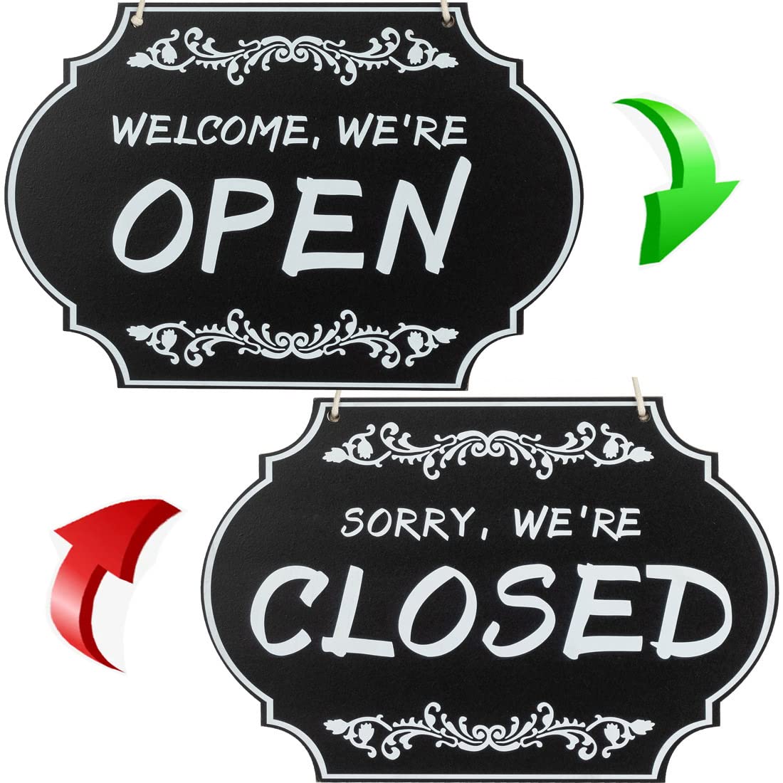 Wooden Open and Closed Sign, Business Store Sign Double Sided